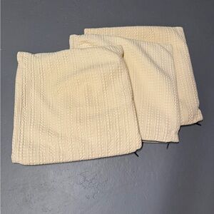 Pottery Barn Cream Textured Cushion Covers (set of 3)